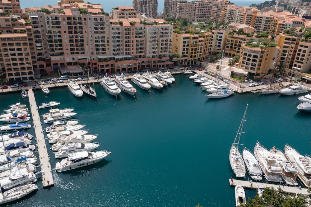Yachts in the harbour of Fontvieille, Monaco